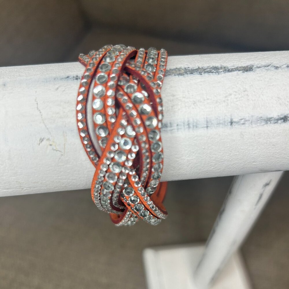 Paparazzi-Bring on the Bling-Orange Wrap Bracelet